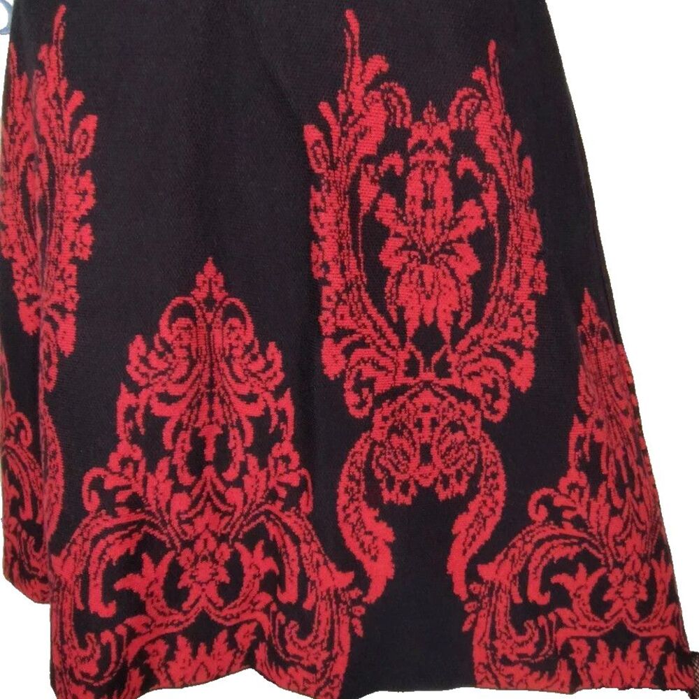 NEW DANA BUCHMAN Knit Sweater Dress Size L Large Red & Black 3/4 Sleeves NWT - Picture 5 of 6
